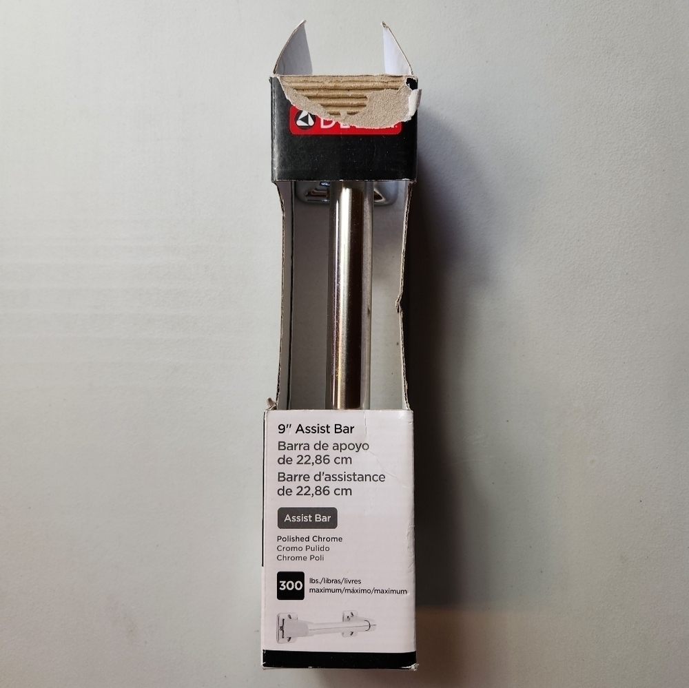 Delta Polished Chrome 9" Residential Assist Bar DF509-VBR/Open Box-Up To 300#